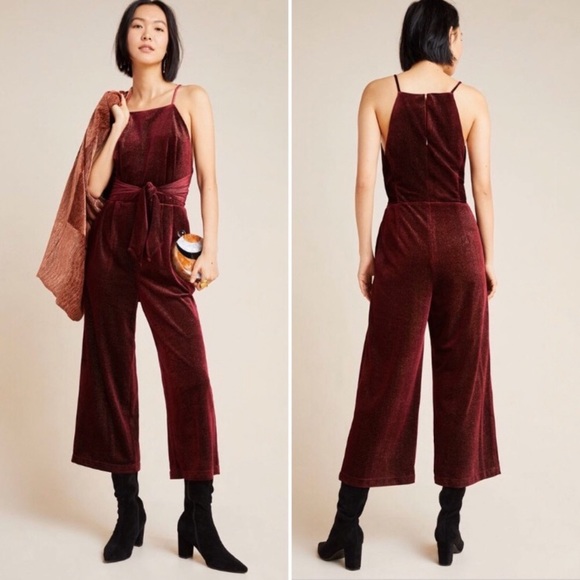 NWT ANTHROPOLOGIE GREYLIN ROUGE VELVET JUMSUIT - Picture 6 of 7
